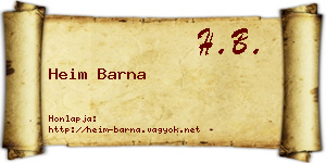 Heim Barna névjegykártya